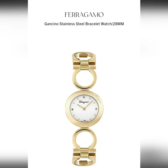 【FERRAGAMO】Gancino Bracelet Watch イエローゴールド 28mm Ferragamo Womens Gancino Watches | Direct Luxury